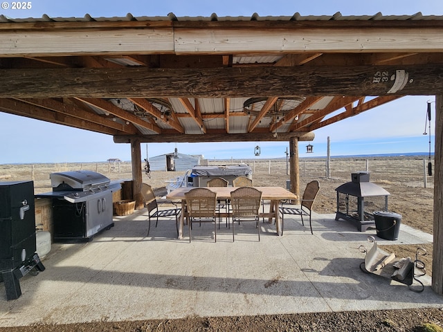 view of patio with area for grilling