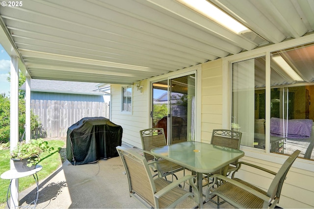 5219 Lacey Ct N, Keizer, OR 97303 - view of patio / terrace with grilling area, outdoor dining space, and fence