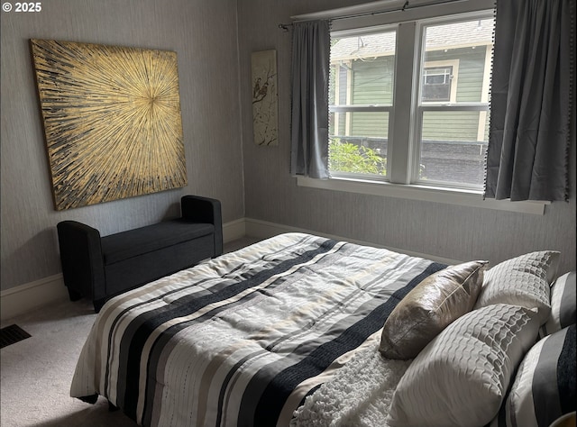 1824 NE 52nd Ave, Portland, OR 97213 - carpeted bedroom with wallpapered walls and baseboards
