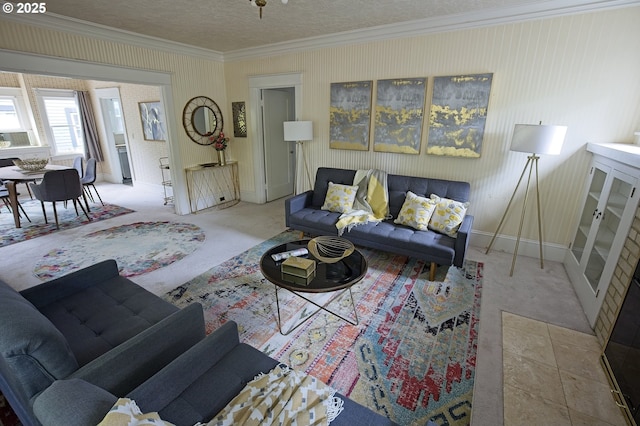 1824 NE 52nd Ave, Portland, OR 97213 - living area featuring crown molding and carpet floors