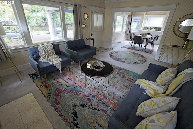 1824 NE 52nd Ave, Portland, OR 97213 - living area featuring healthy amount of natural light and carpet floors