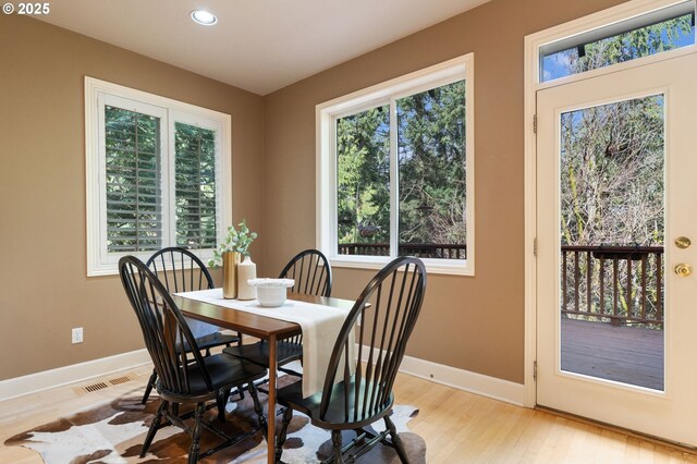 13581 SW Essex Dr, Portland, OR 97223 - dining space featuring recessed lighting, baseboards, and light wood-style floors