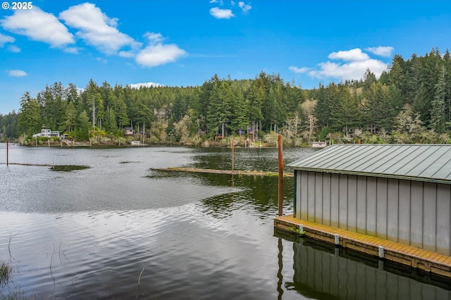 70202 Potato Bottom Rd, Lakeside, OR 97449 - dock with a forest view and a water view