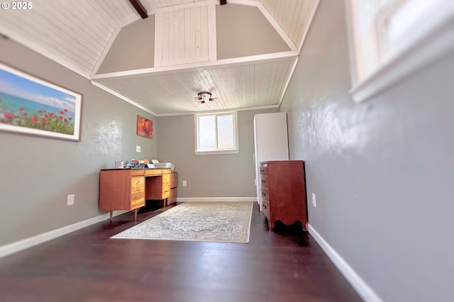 755 NE Ochoco Ave, Prineville, OR 97754 - office area with wood ceiling, baseboards, beam ceiling, and wood finished floors