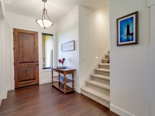 36280 SE Hauglum Rd, Boring, OR 97009 - entrance foyer with dark wood-type flooring and stairs