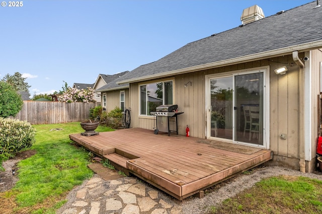 deck featuring area for grilling