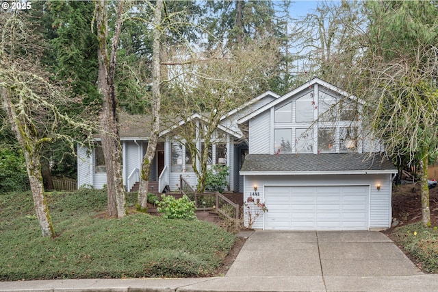 tri-level home with a garage