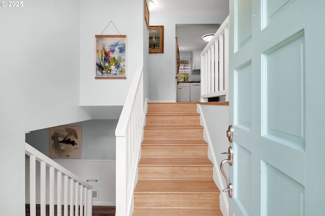 3580 Wilshire Ln, Eugene, OR 97405 - stairs featuring wood finished floors