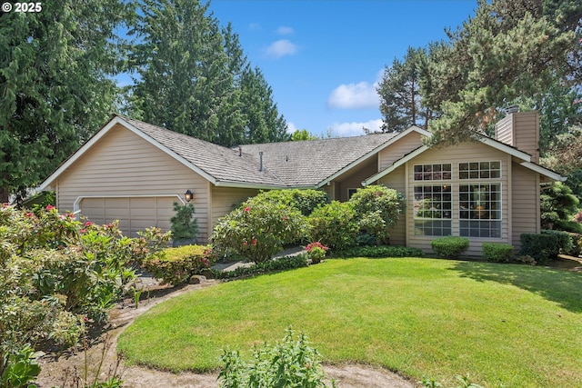 515 SW Colony Dr, Portland, OR 97219 - single story home with a chimney, a front yard, and an attached garage