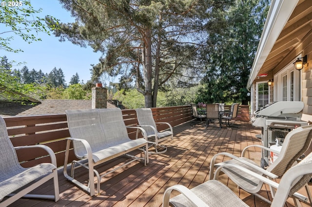515 SW Colony Dr, Portland, OR 97219 - wooden deck with outdoor dining area
