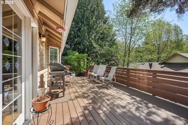 515 SW Colony Dr, Portland, OR 97219 - wooden terrace with area for grilling