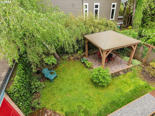 view of yard with a gazebo