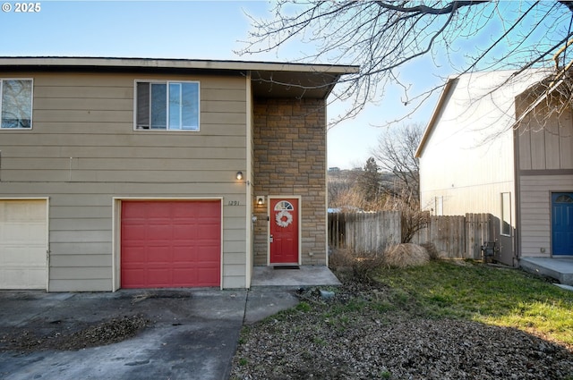 front of property featuring a garage