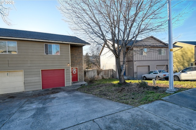 view of front of house with a garage