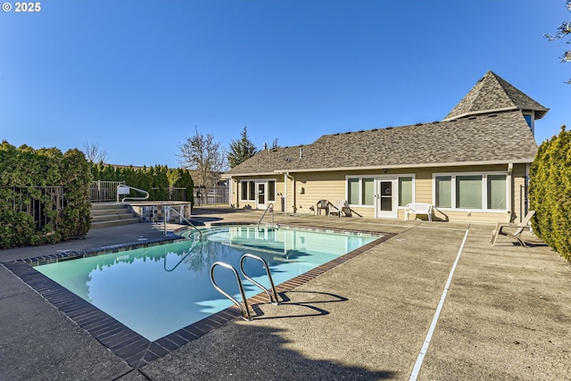 view of pool featuring a patio