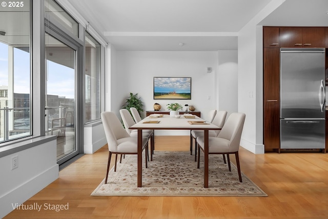 dining room with light hardwood / wood-style floors