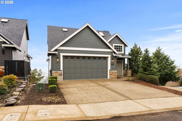 craftsman house with a garage