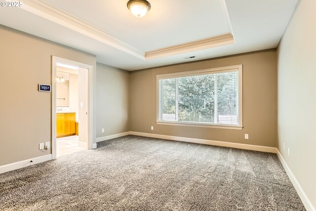 14702 SE Badger Creek Rd, Happy Valley, OR 97086 - carpeted empty room with a raised ceiling and ornamental molding