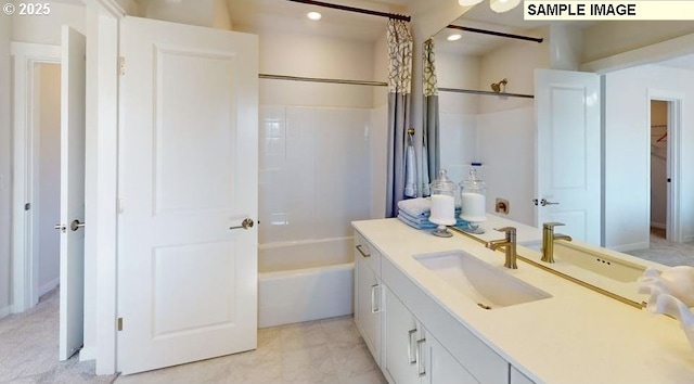 full bath with shower / bathtub combination and vanity