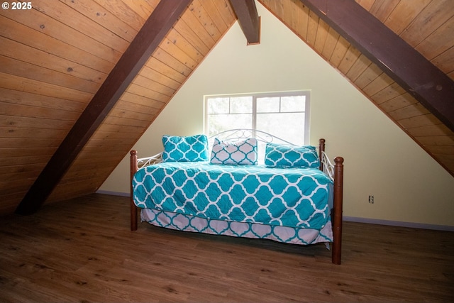 1896 W Park Dr, Florence, OR 97439 - bedroom with wooden ceiling, baseboards, and wood finished floors