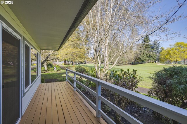 deck with a lawn