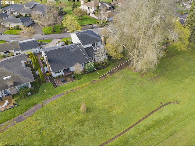 bird's eye view with a residential view