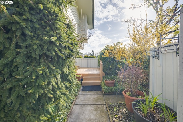 exterior space featuring a deck
