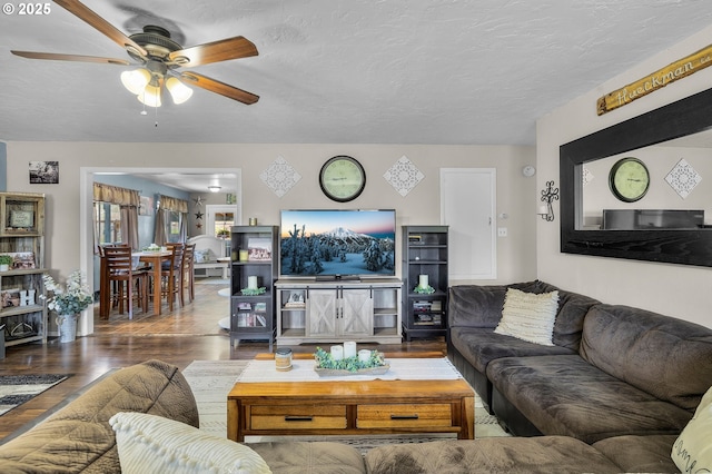 204 Adam Dr, Canyon City, OR 97820 - living area featuring ceiling fan and wood finished floors