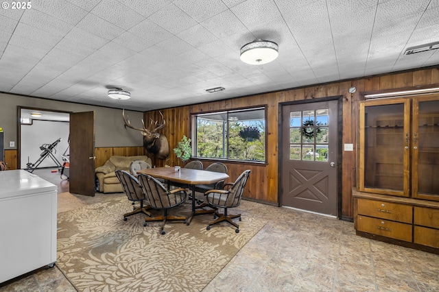 204 Adam Dr, Canyon City, OR 97820 - dining room with wood walls