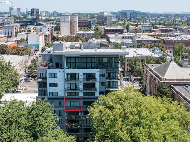 aerial view featuring a view of city