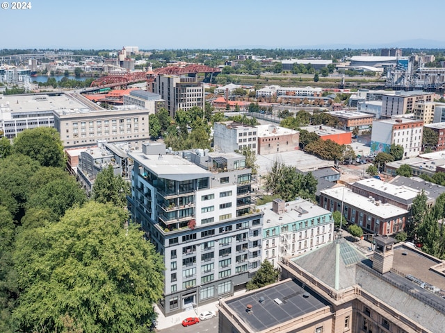 aerial view with a city view