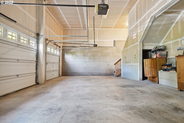 garage featuring a garage door opener
