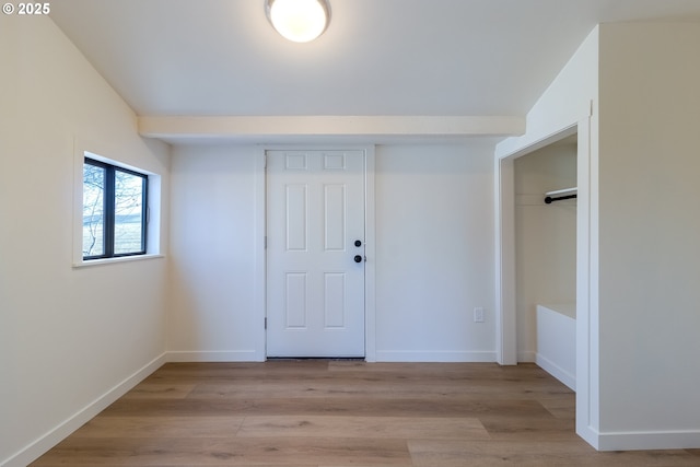 entrance foyer with light hardwood / wood-style flooring