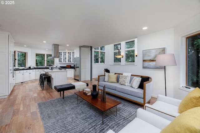 2010 S Palatine Hill Rd, Portland, OR 97219 - living area featuring light wood finished floors and recessed lighting