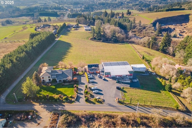 aerial view featuring a rural view