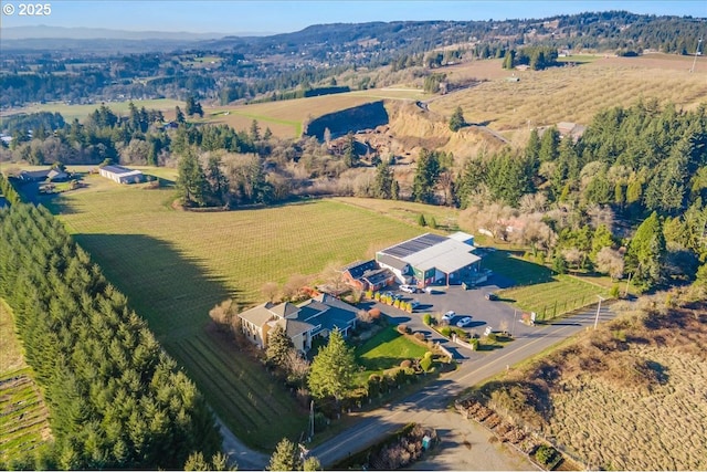 drone / aerial view featuring a rural view