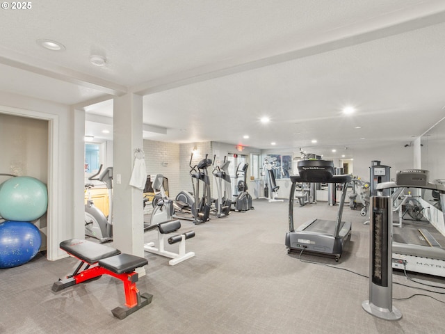 5417 N St, Washougal, WA 98671 - exercise room featuring recessed lighting and carpet