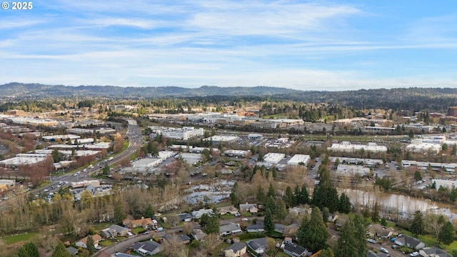 bird's eye view featuring a mountain view