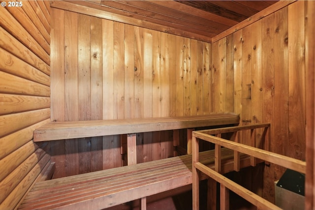 view of sauna