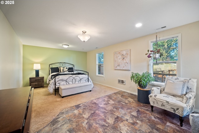 bedroom with carpet floors