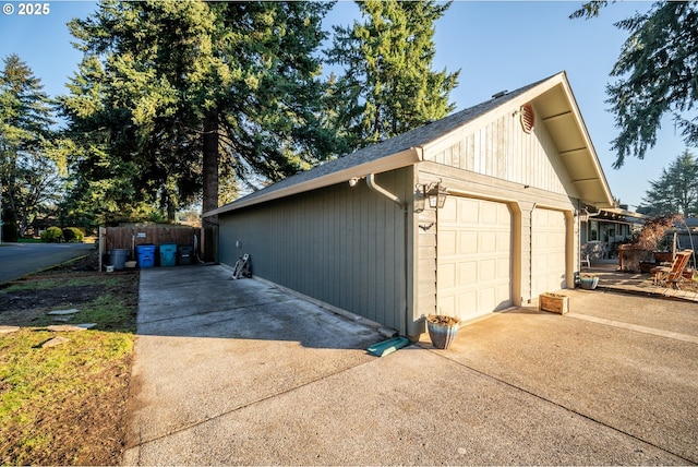 view of garage