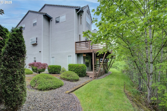 15917 NE Union Rd, Ridgefield, WA 98642 - rear view of property featuring a lawn and a deck