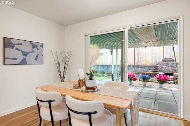 12405 SW Faircrest St, Portland, OR 97225 - dining area featuring wood finished floors and baseboards