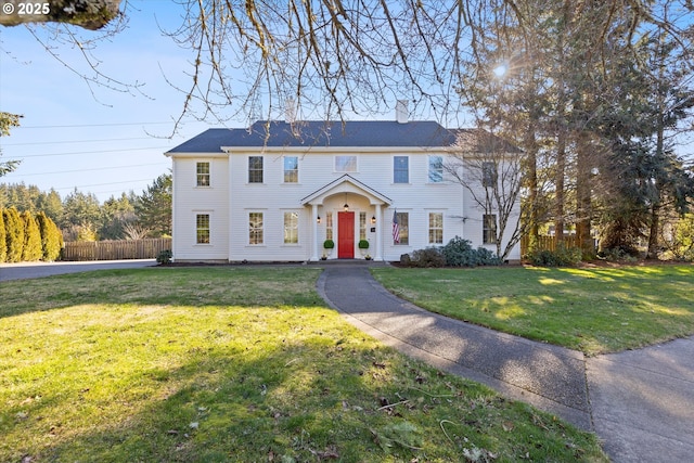 14218 NW Dunbar Ln, Portland, OR 97231 - colonial inspired home featuring a chimney