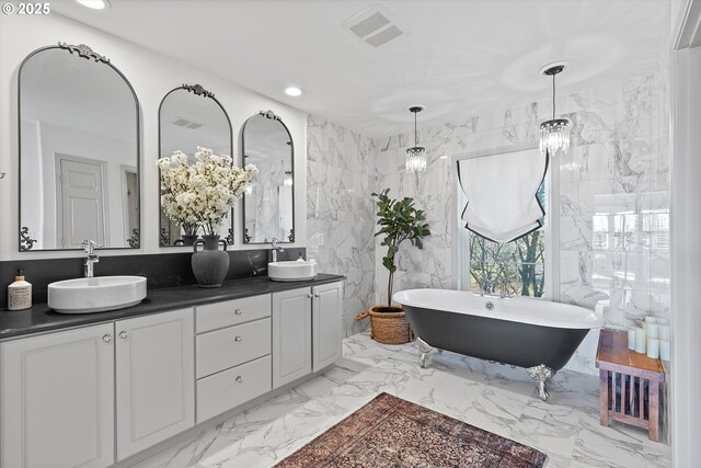 bathroom featuring walk in shower