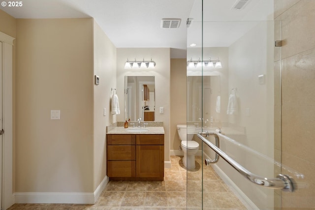 20905 NE 96th Ave, Battle Ground, WA 98604 - bathroom with toilet, a shower with shower door, vanity, a bathtub, and baseboards