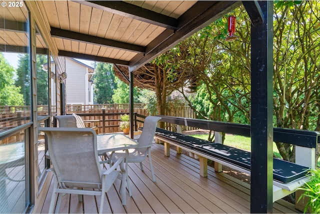 4825 SE 33rd Ave, Portland, OR 97202 - wooden deck with outdoor dining space