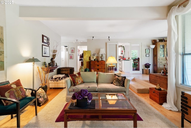 4825 SE 33rd Ave, Portland, OR 97202 - living area featuring plenty of natural light and wood finished floors