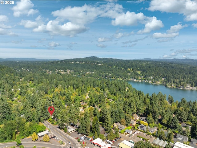 1725 Southshore Blvd, Lake Oswego, OR 97034 - drone / aerial view of a forest and a water and mountain view