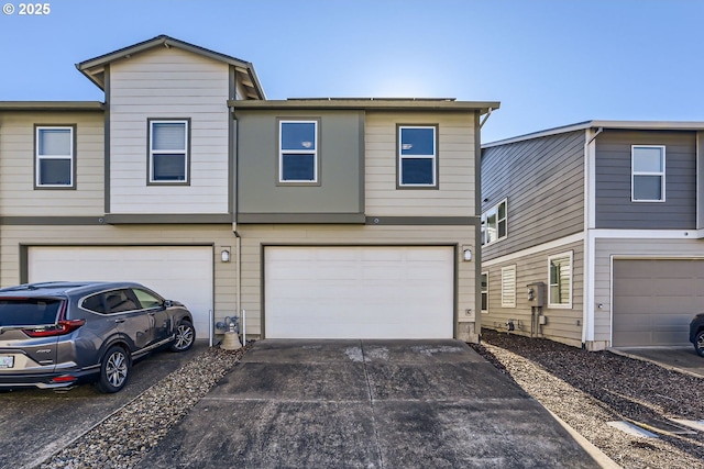 view of property with a garage